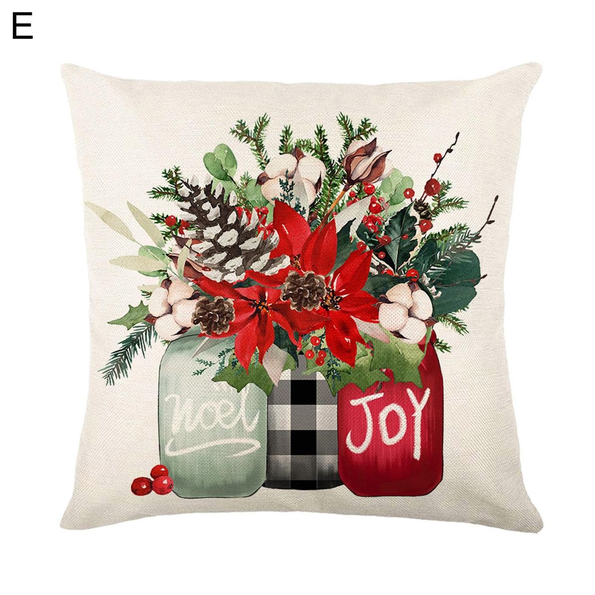 Sofa Cushion Cover Christmas Gift Elk Dwarf Printed Pillow Cover Festival Decoration