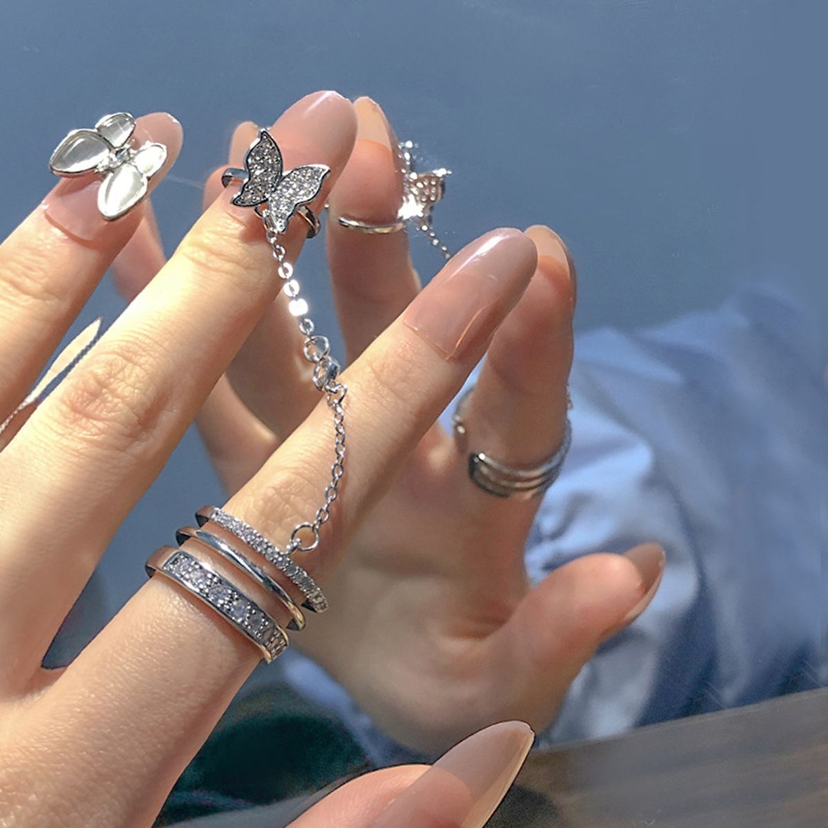 Butterfly Ring Wedding Ceremony Butterfly Open Silver
