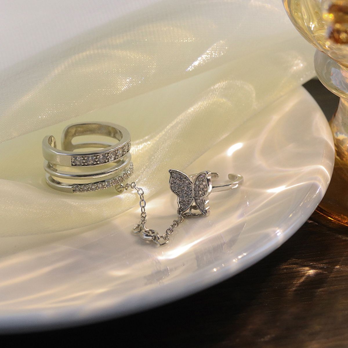 Butterfly Ring Wedding Ceremony Butterfly Open Silver