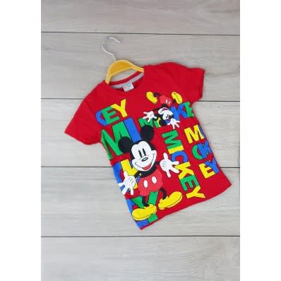 Boy Decorated Mickey Mouse 2psc Set- Red/gray