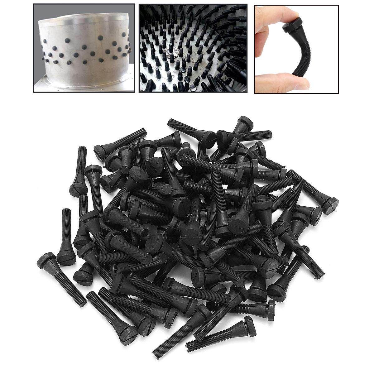 96PCS Poultry Plucking Fingers Hair Removal Machine Stick Chicken Pluckers Black