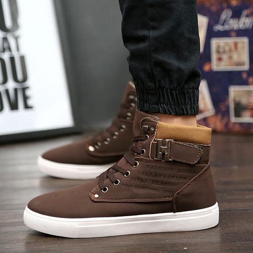 Hot Trend Mens Retro Casual Lace-up Sneakers High Top Shoes