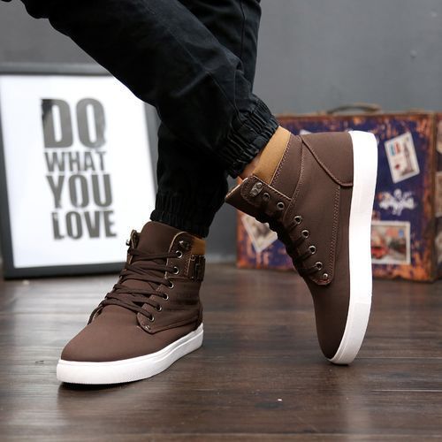 Hot Trend Mens Retro Casual Lace-up Sneakers High Top Shoes