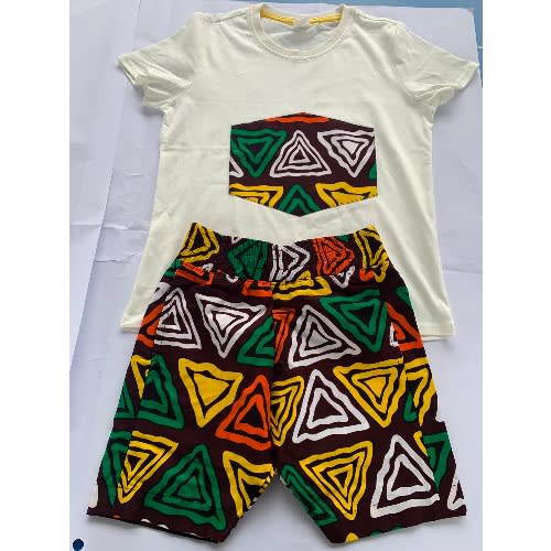 African Prints Short With Tshirt