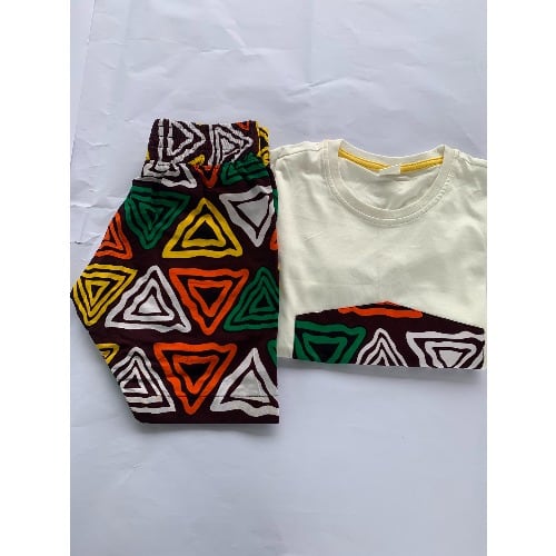 African Prints Short With Tshirt