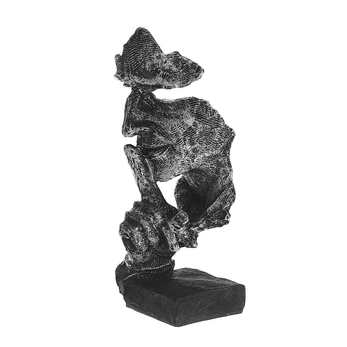 2020 New Home Bed Room Nordic Simple Abstract Sculpture Figurine Ornaments Silence Is Gold Office Home Decoration Accessories Silencer Silver