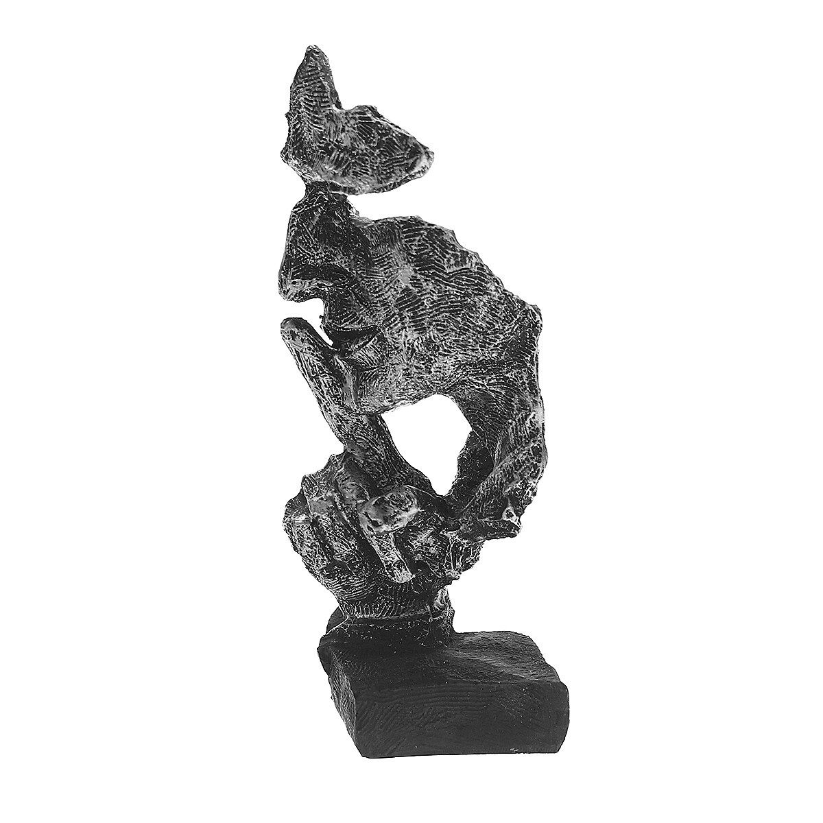 2020 New Home Bed Room Nordic Simple Abstract Sculpture Figurine Ornaments Silence Is Gold Office Home Decoration Accessories Silencer Silver