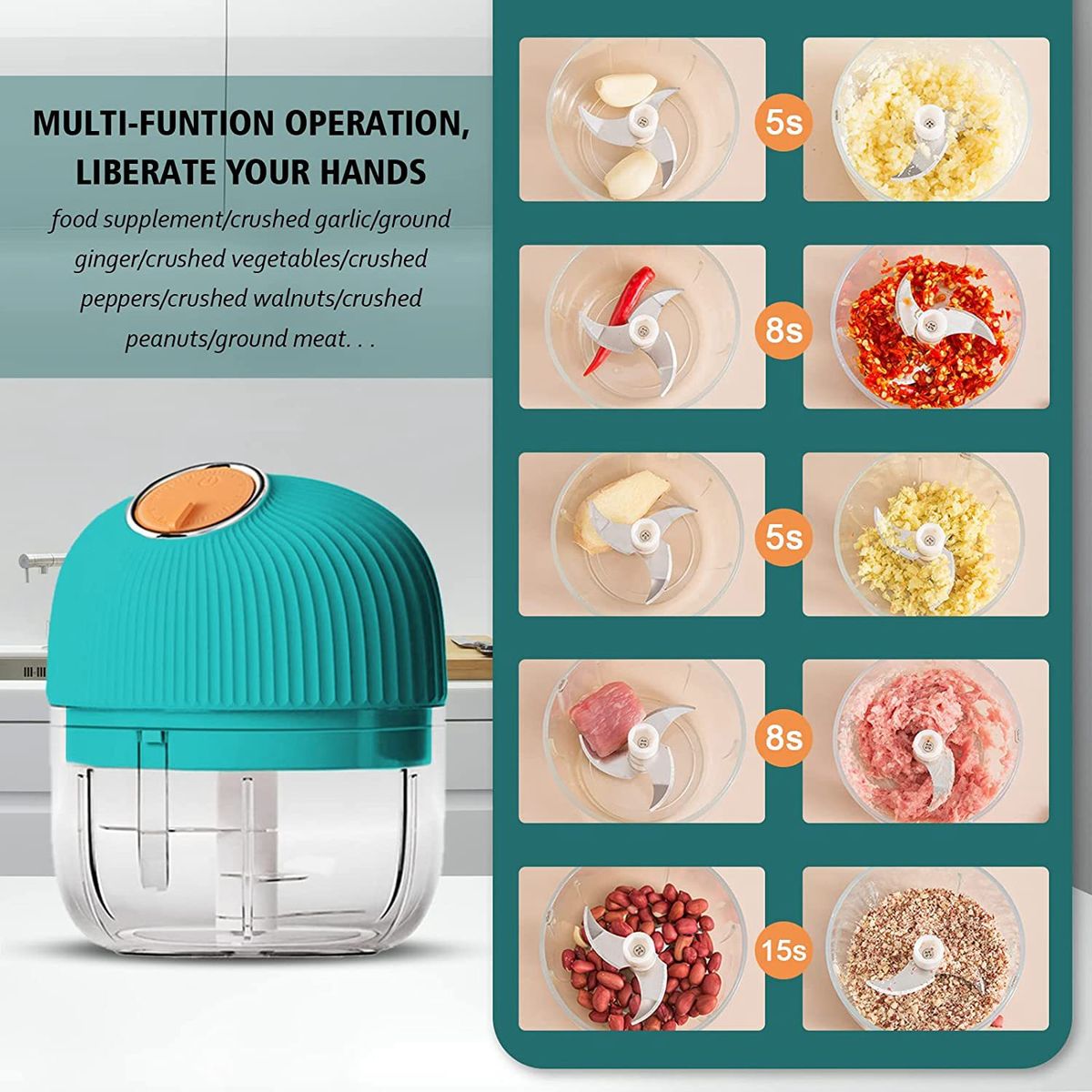 Automatic Mini Garlic Chopper Electric For Vegetable Onion