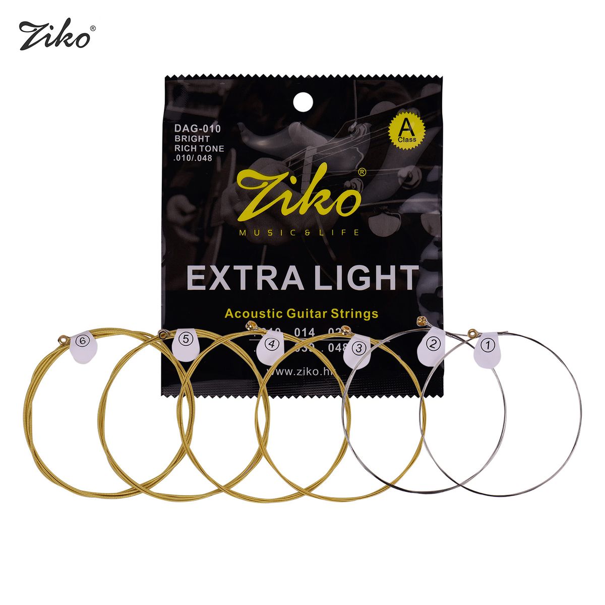 ZIKO DAG-010 Extra Light Acoustic Folk Guitar Strings