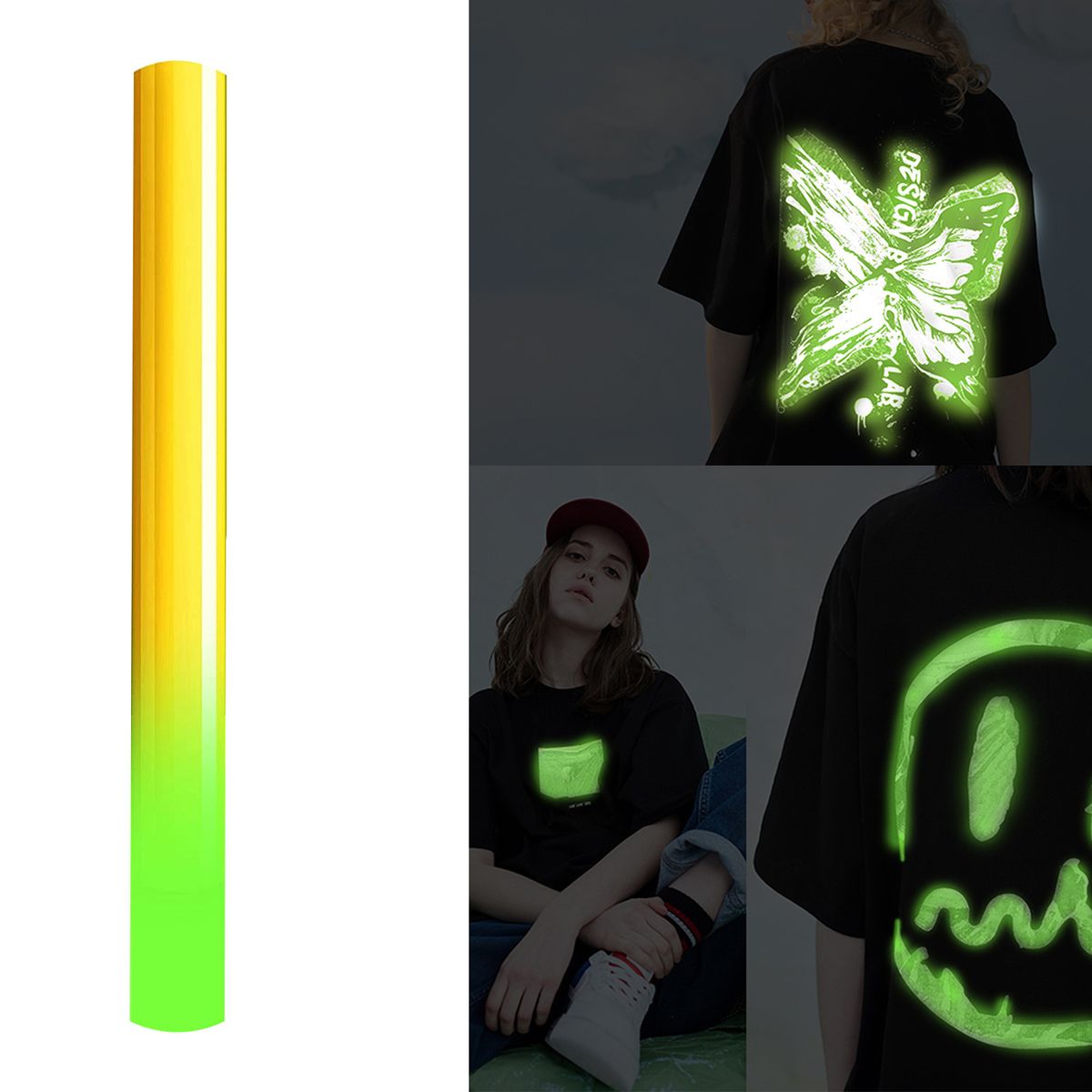25cm*30cm Heat Transfer Vinyl,Glow In Dark  On Vinyl 12