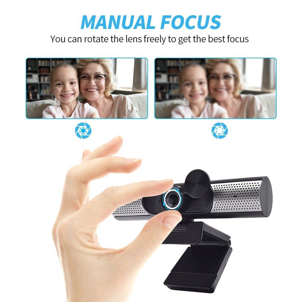 1080P HD Webcam Full HD 1080P Camera Manually Focus Built-in