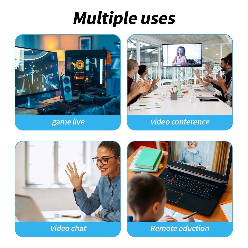 1080P HD Webcam Full HD 1080P Camera Manually Focus Built-in