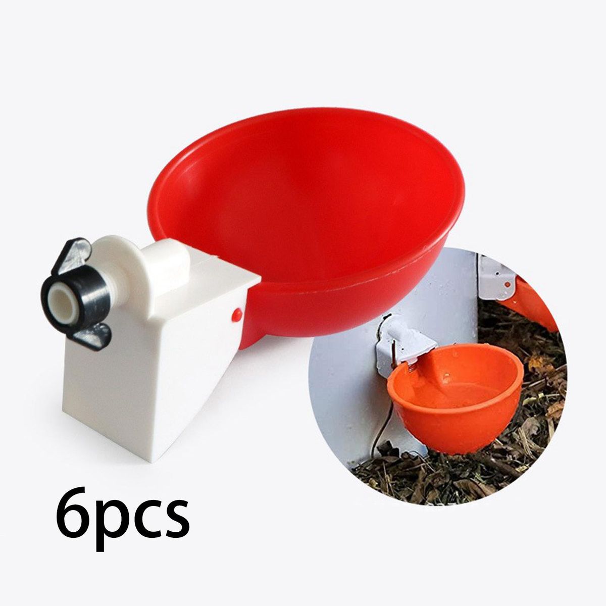 6packs Automatic Birds Chicken Drinkers Cups Waterers Chicks Ducks Red