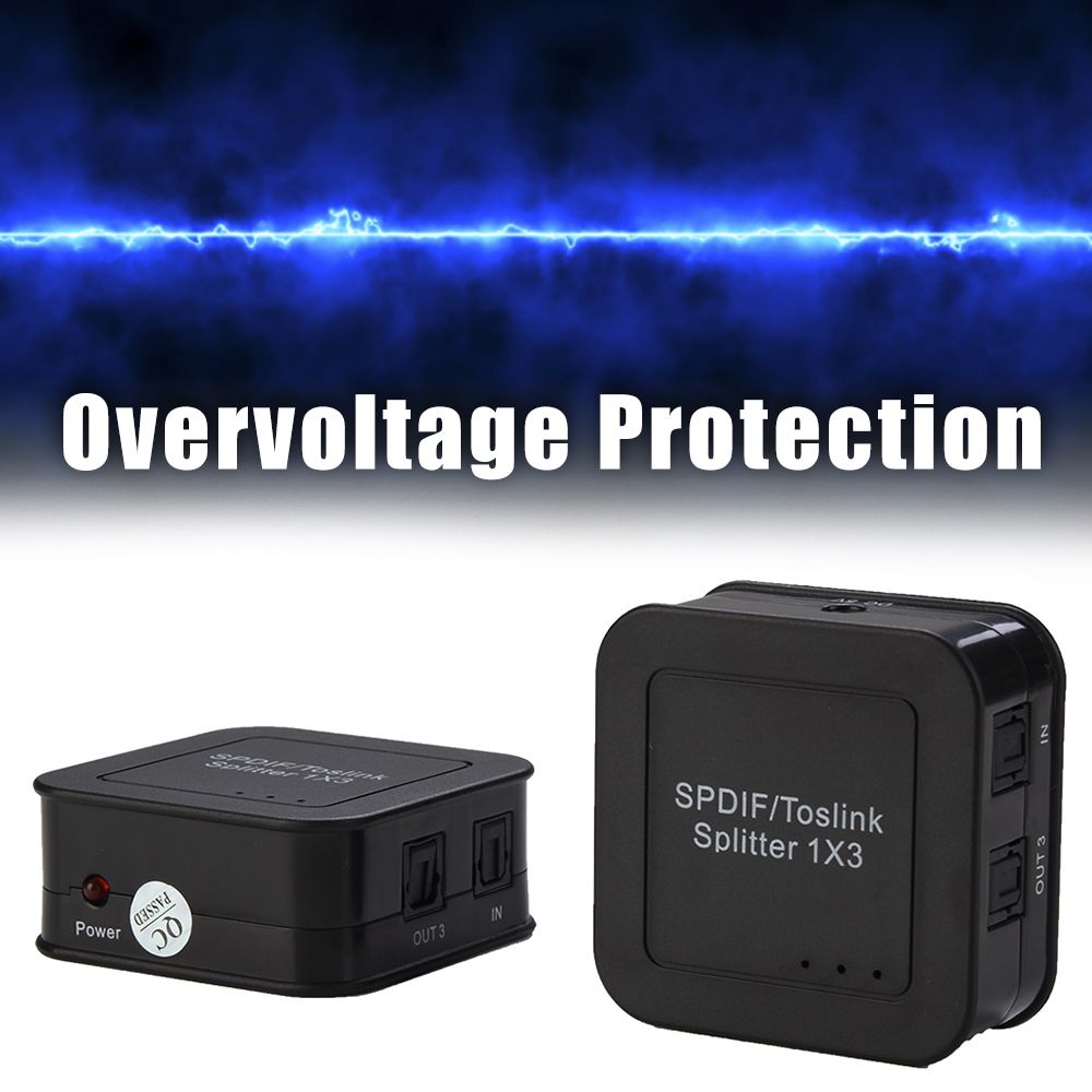 1×3 Optical Splitter Supports LPCM2.0/DTS/DOLBY-AC3 Audio