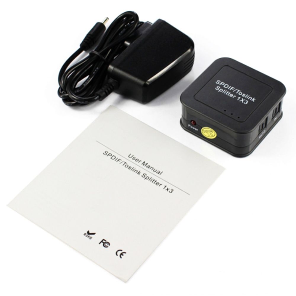 1×3 Optical Splitter Supports LPCM2.0/DTS/DOLBY-AC3 Audio