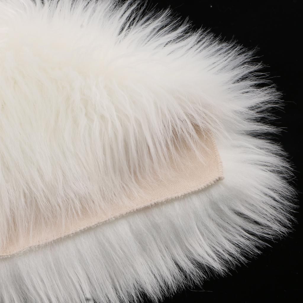 Love Shape Fluffy Long Pile Faux Sheepskin Area Rug Bedside White