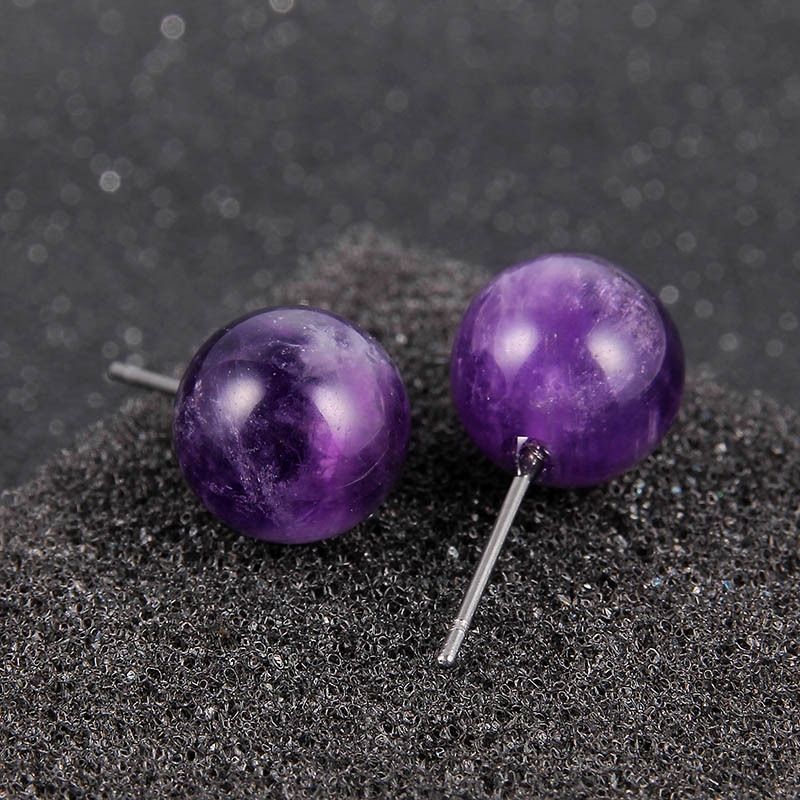 5 Pairs Natural Agate Stone Women All-match Stud Earrings
