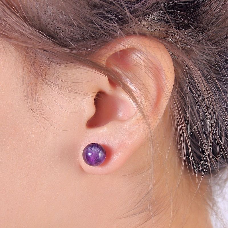 5 Pairs Natural Agate Stone Women All-match Stud Earrings