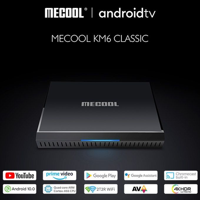 KM6 Classic Google TV Box Android 10.0 2.4G/5G Wifi 100M LAN Bluetooth 4.2 Set Top Box