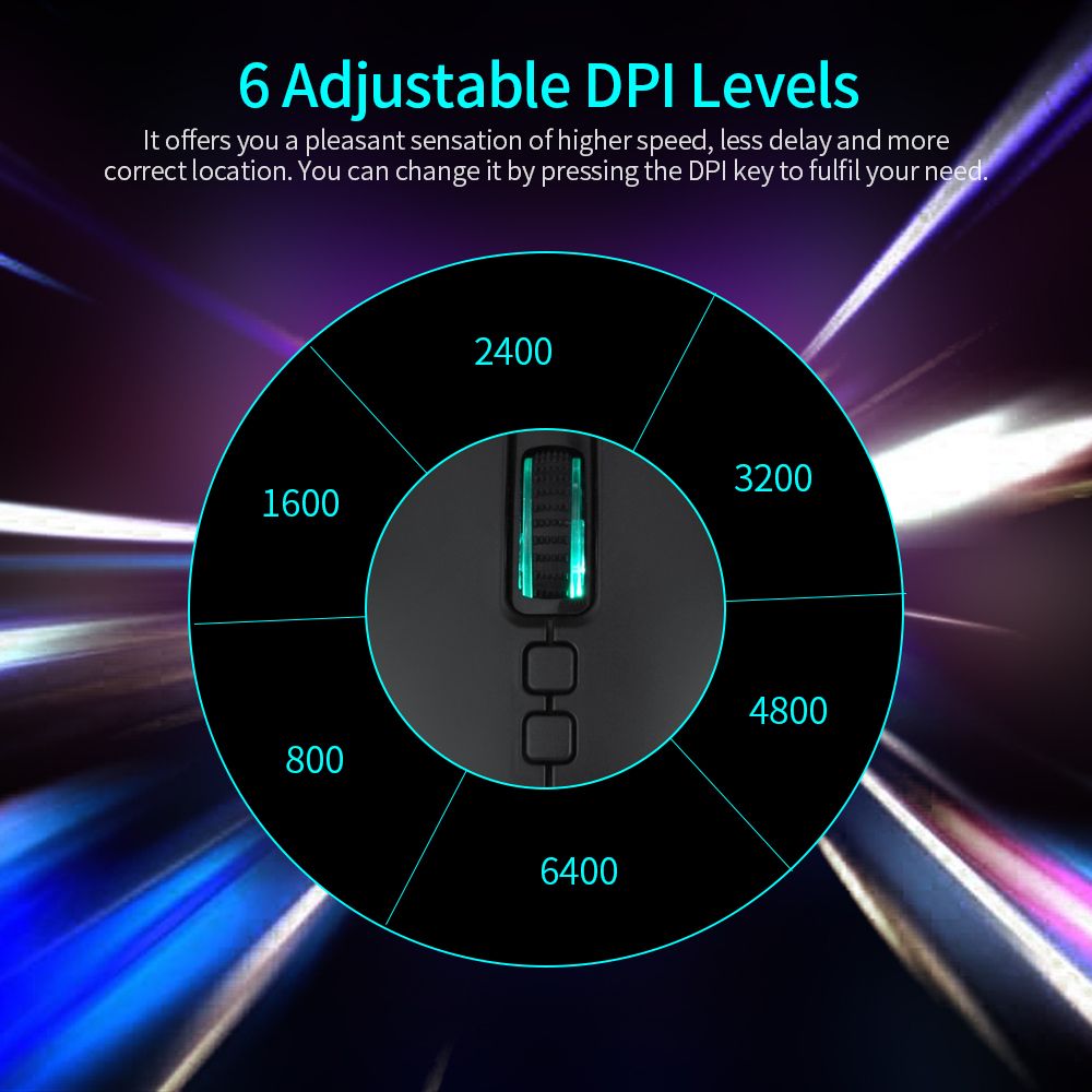 IBlancod M1 Wired Optical Gaming Mouse With 6 RGB Lighting