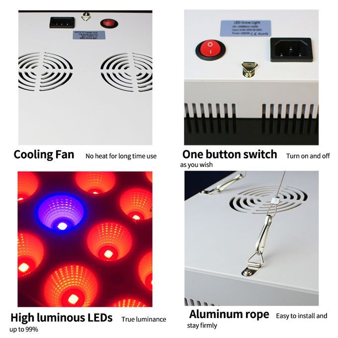 LED Grow Light 65-70W 100Pcs LEDs UV IR Red Blue White Bulb