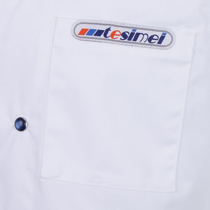 Chef Jacket Coat Uniform Short Sleeve Snap Button Tops Hotel XL White