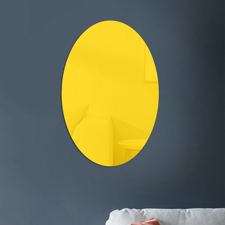 Oval Acrylic Mirror Stereo Wall Stickers 42cm X 27cm