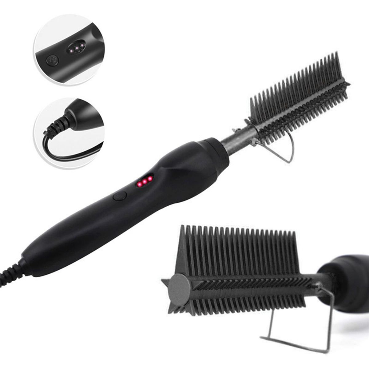 Electric High Heat  Hot Comb  Curling Brush For Afro Hair UK