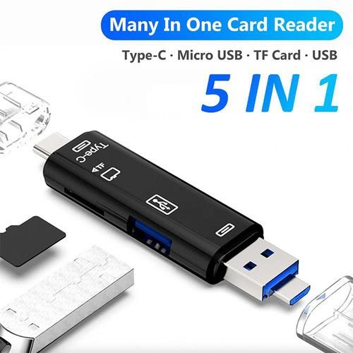 Multifunctional OTG Card Reader 5-in-1 - Black