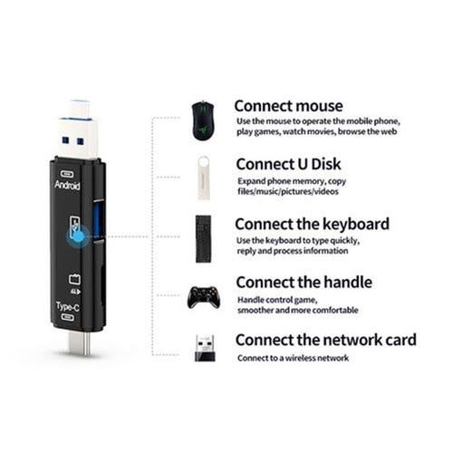 Multifunctional OTG Card Reader 5-in-1 - Black