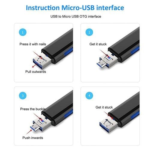 Multifunctional OTG Card Reader 5-in-1 - Black