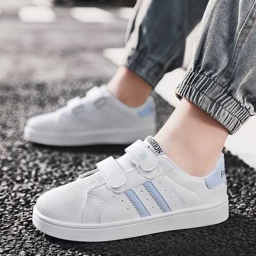 Girls' White Shoes PU Leather Youth Shoes Kid's Fashion Sneakers
