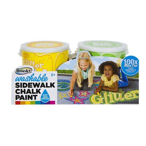 RoseArt Washable Sidewalk Chalk Paint Glitter (2-pack)