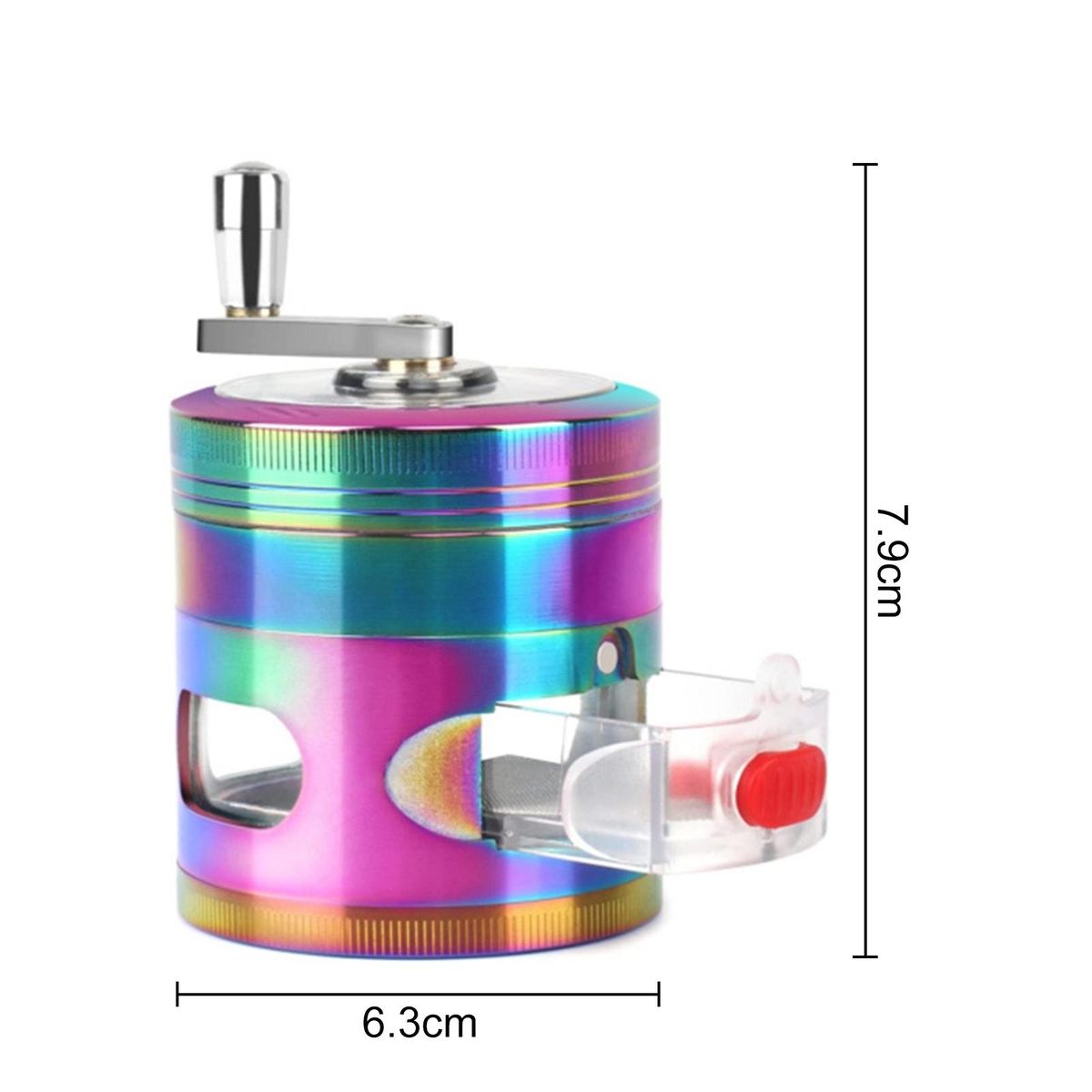 Swing Hand Grinder with Drawers 4-layer Herb Spice Grinder Durable Neon