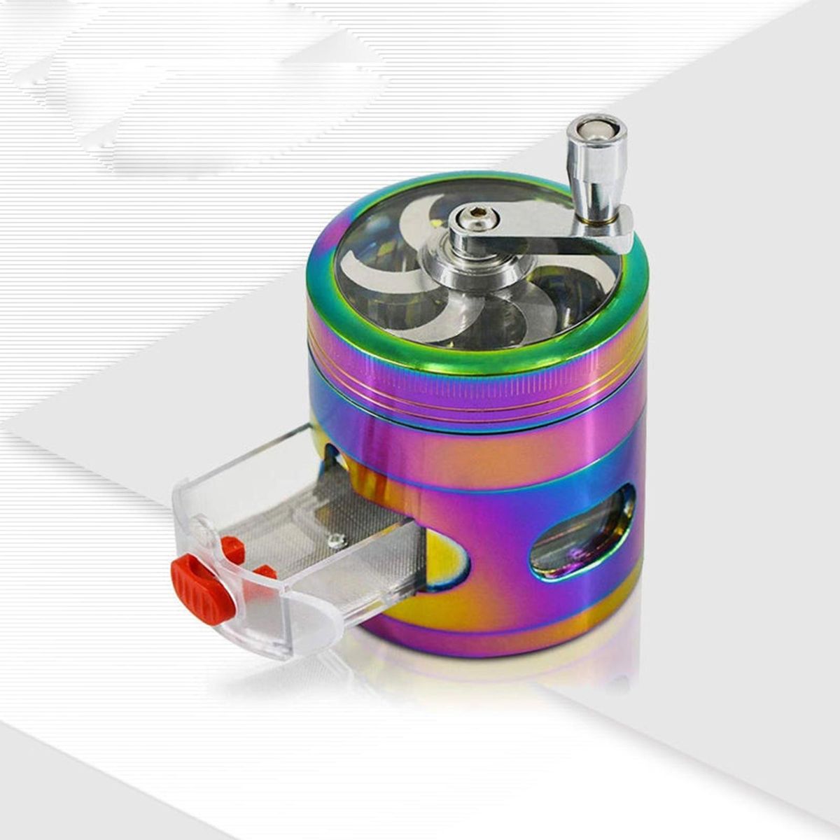 Swing Hand Grinder with Drawers 4-layer Herb Spice Grinder Durable Neon