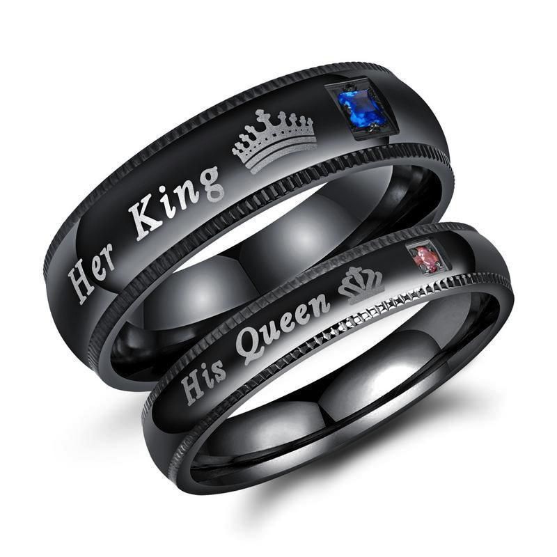 Ring Set Diamond For Couple Black