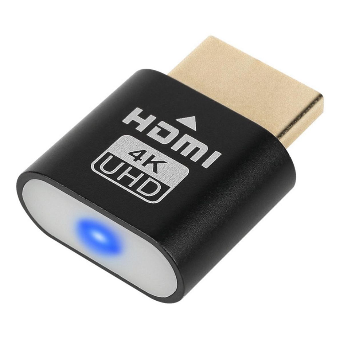1PCS HDMI-Compatible Virtual Display 4K EDID Dummy Plug Display Cheat Dummy Emulator Lock Screen Treasure Black