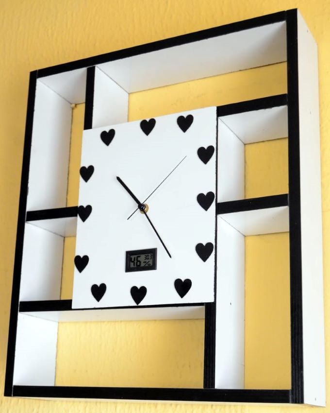 Floating Shelf Clock With Indoor Temperature/Humidity Meter