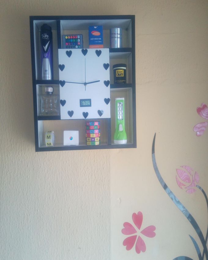 Floating Shelf Clock With Indoor Temperature/Humidity Meter