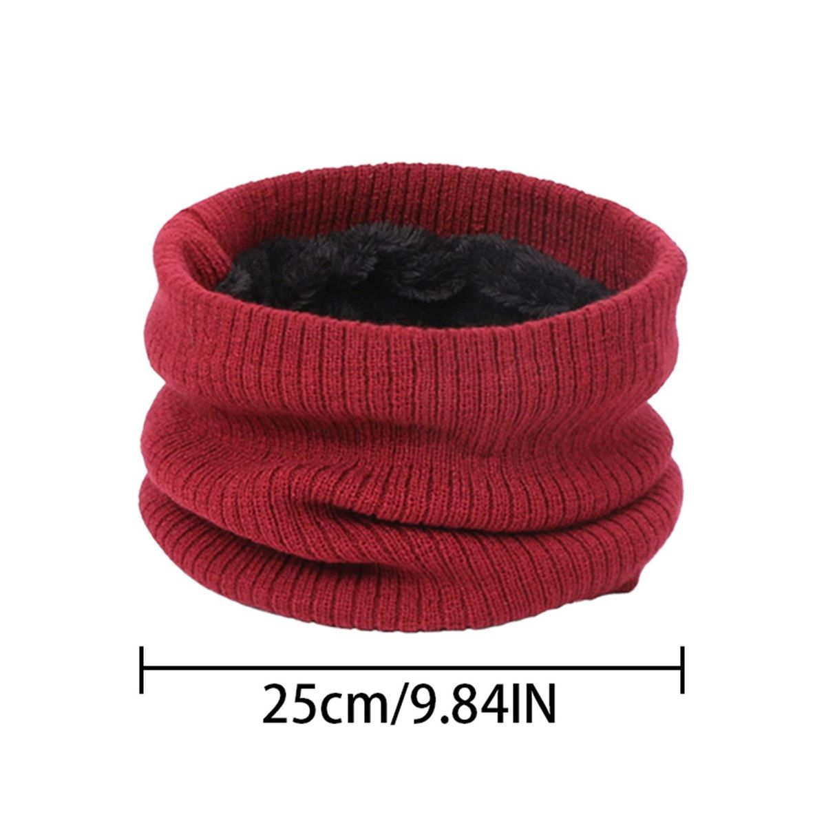 Men Women Warm Scarfs Winter Warm Collars Muffler One Size Wine Red