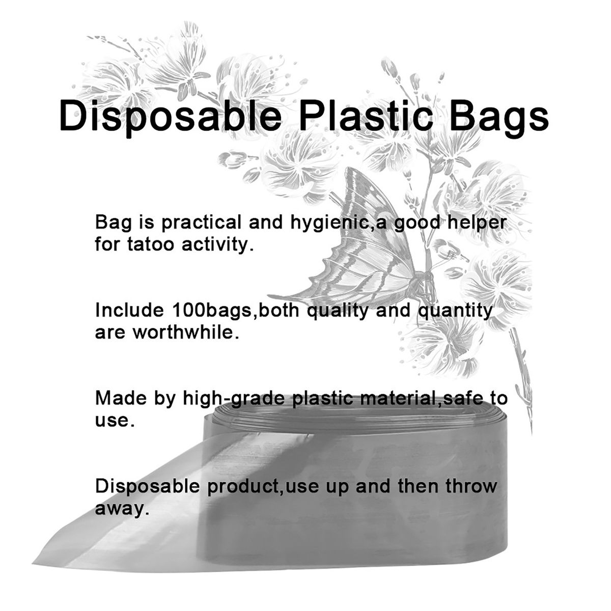 Anself 100PCS Clip Cord Sleeves Bags Disposable Covers For