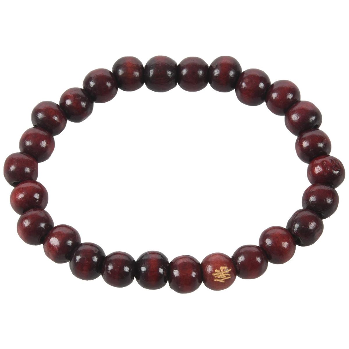 Buddhist Brown Wood Round Beads Elastic  Wrist