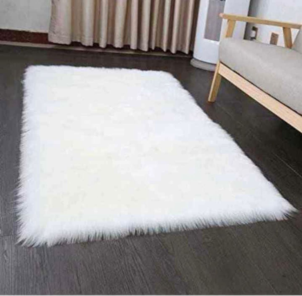Fluffy VIP Turkey Fur Rug - Plain White