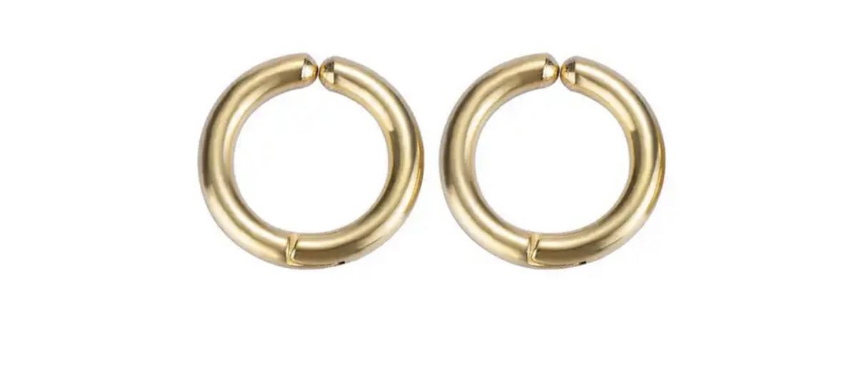 Gold Round Ball Magnetic Men's Earrings