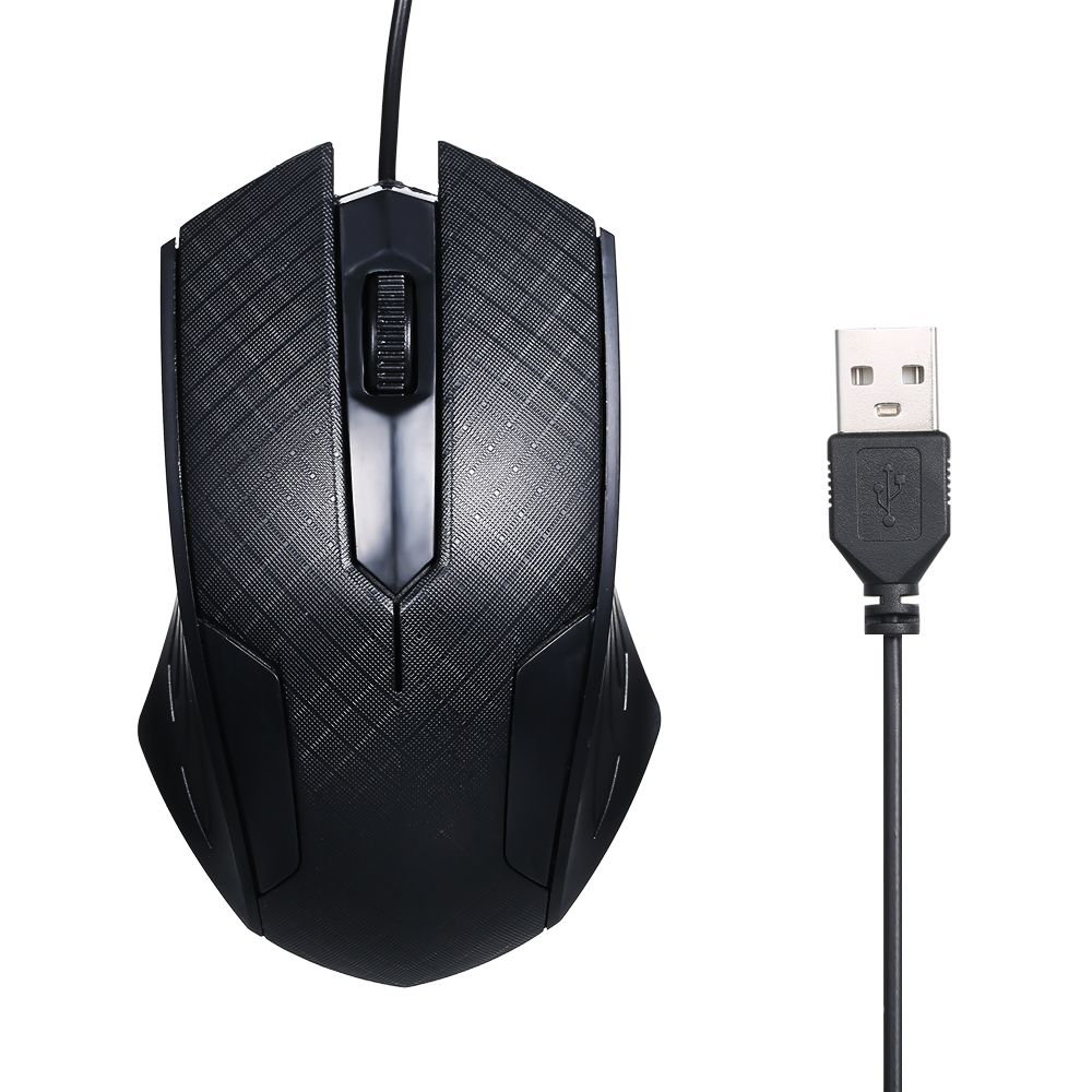 3-Button USB Optical Wired Mouse With 1.1M Cord Compatible W