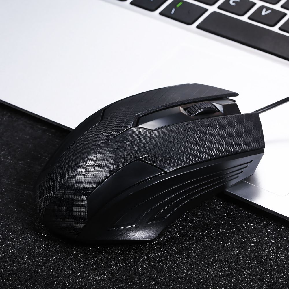 3-Button USB Optical Wired Mouse With 1.1M Cord Compatible W