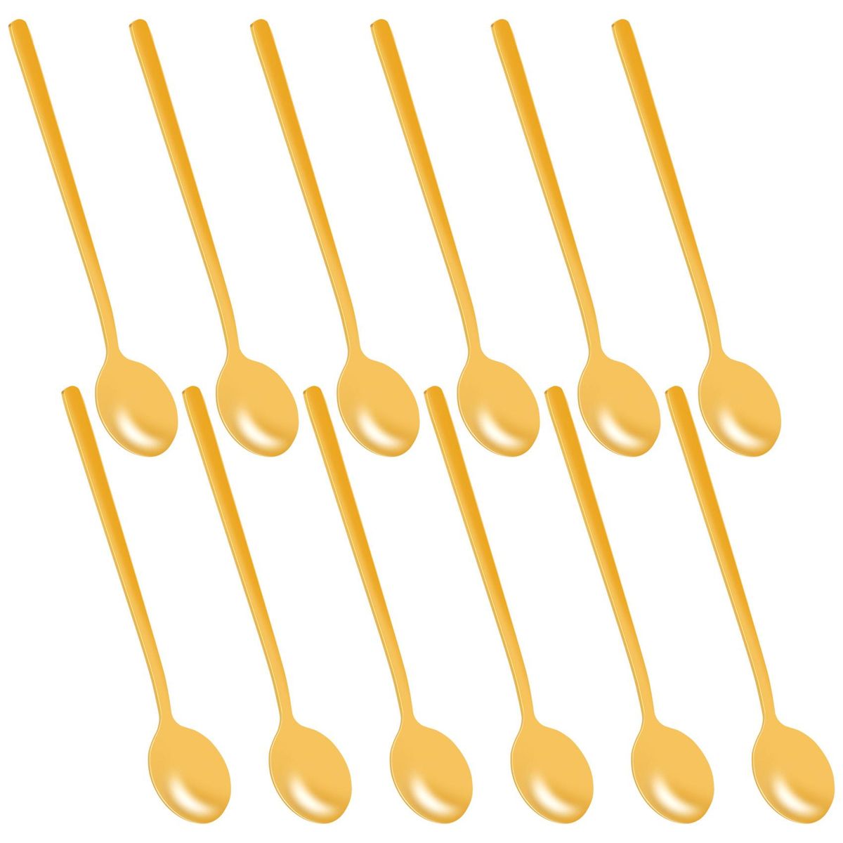 12pcsSet Round Shape Coffee Spoon Stainless Steel Mini Teaspoons Sugar Dessert Spoon Ice Cream Soup Spoon Kitchen Accessoriesgold