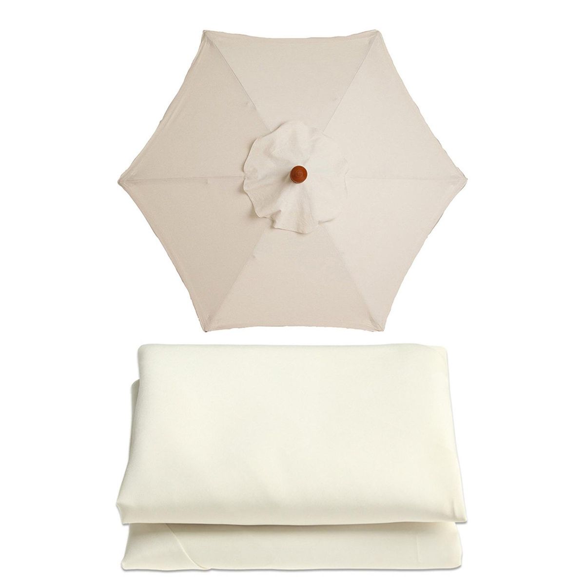 2m Outdoor Patio Umbrella Canopy Sun Protection Market Table Hanging Beige