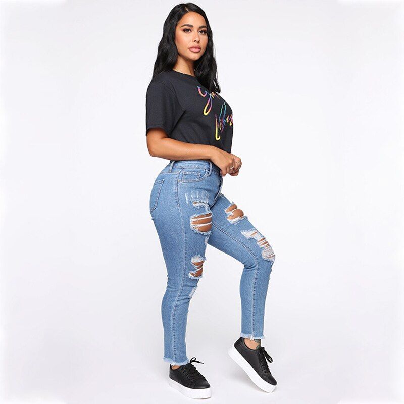 Pants Female Women's Jeans Large Size Boyfriend Jean Women Jeans Y2k Explosive