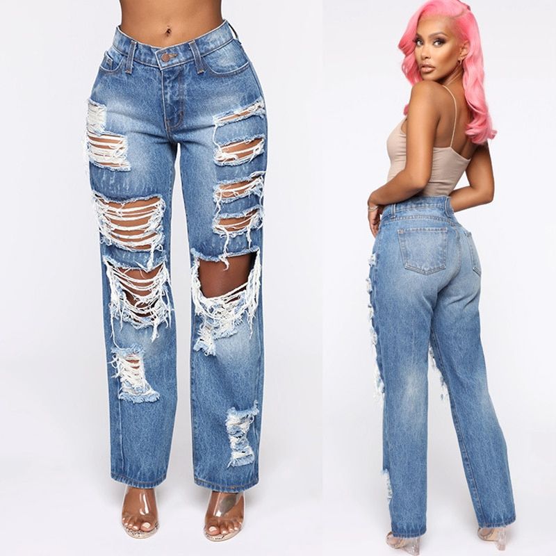 Pants Female Women's Jeans Large Size Boyfriend Jean Women Jeans Y2k Explosive